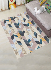 Anti-Skid Color Block Carpet Multicolour 140x200centimeter
