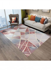 Geometric Pattern Color Block Carpet Blue/Grey 140x200centimeter