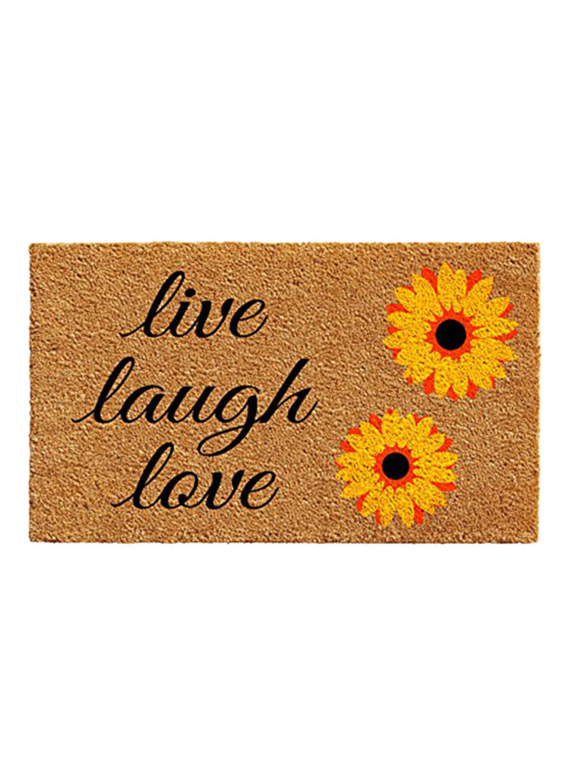 Sunflowers Live Laugh Love Printed Doormat Multicolour 0.6x36x24inch