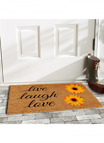 Sunflowers Live Laugh Love Printed Doormat Multicolour 0.6x36x24inch
