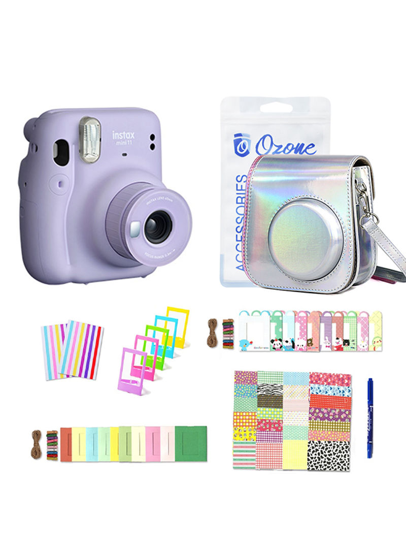 Fujifilm Instax Mini 11 Instant Camera With Shiny Case And Accessories Set