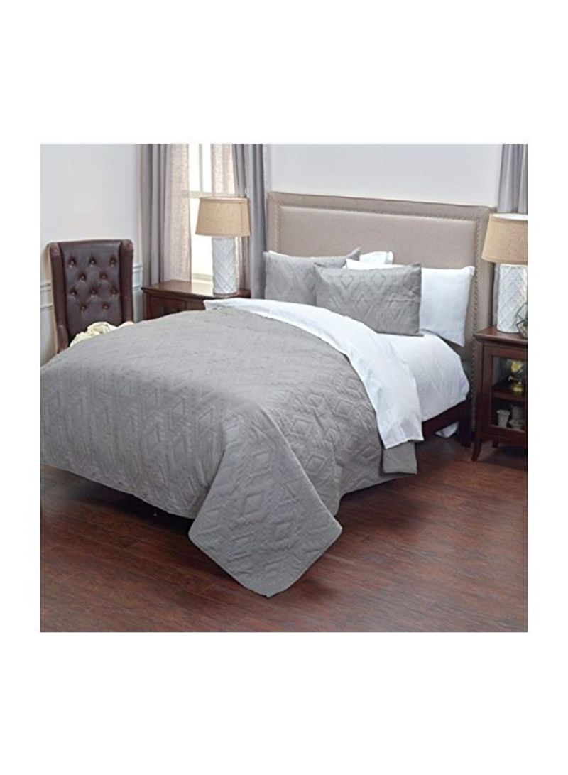 Cotton Twin Quilt Grey 70x86inch