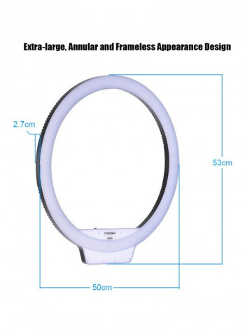 LED Ring Video Light With Remote Control 53x50x2.7centimeter White