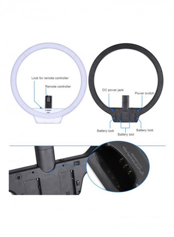 LED Ring Video Light With Remote Control 53x50x2.7centimeter White