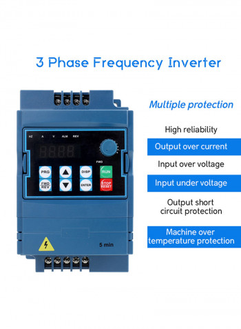 Spindle Inverter 3 Phase Frequency Inverter for Motor Speed Controller VFD Blue 21x17x21centimeter