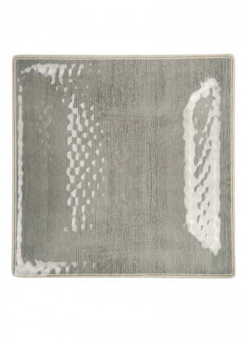 12-Piece Square Shape Dinner Plate Set Smoke 12 x 10.5inch