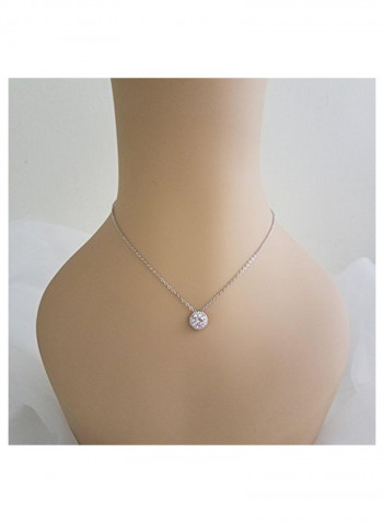 Cubic Zirconia Studded Necklace And Earrings Set