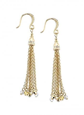 Crystal Studded Tassel Earrings