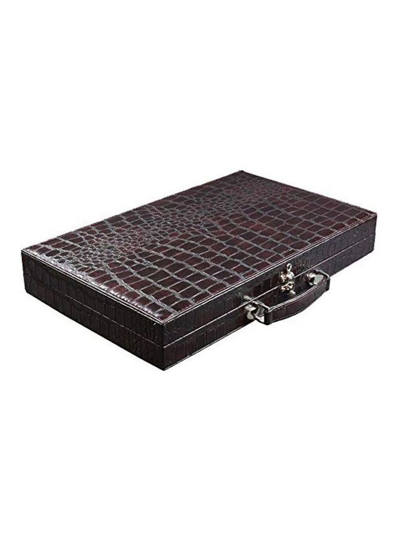 Leather Backgammon Walnut Board Game