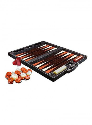 Leather Backgammon Walnut Board Game