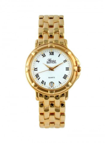Men's Water Resistant 23k Gold Plated Analog Watch SE3818M