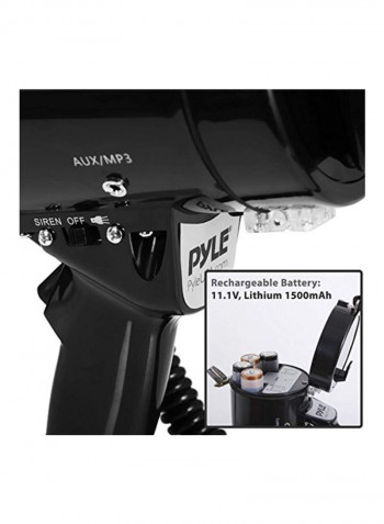 Handheld Megaphone Speaker With Alarm Siren And Adjustable Volume B075DNHZ6R Black