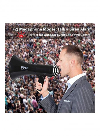 Handheld Megaphone Speaker With Alarm Siren And Adjustable Volume B075DNHZ6R Black
