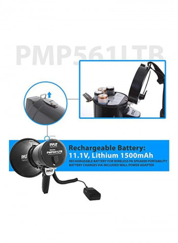 Handheld Megaphone Speaker With Alarm Siren And Adjustable Volume B075DNHZ6R Black