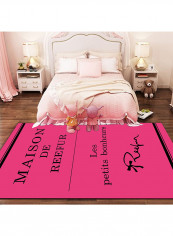 Letters Pattern Non-Skid Rug Pink 160(W)x230(L)centimeter