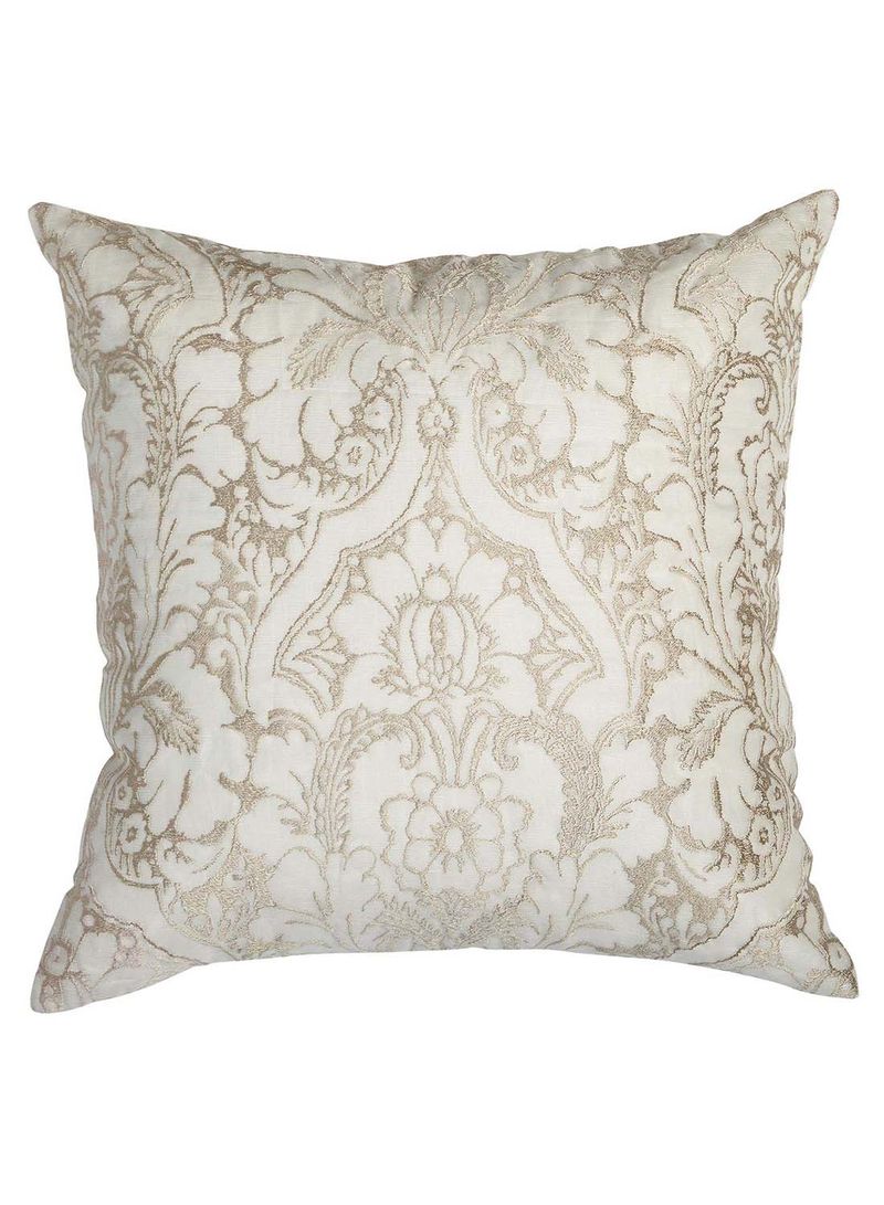 Embroidered Sheer Throw Pillow Beige/Gold 18 x 18inch