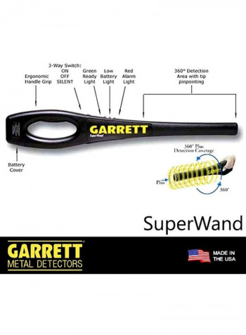 Handheld Security Scanner Metal Detector Black