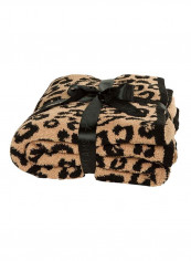 Barefoot In The Wild Throw Camel-Midnight/Leopard 76.2x76.2centimeter