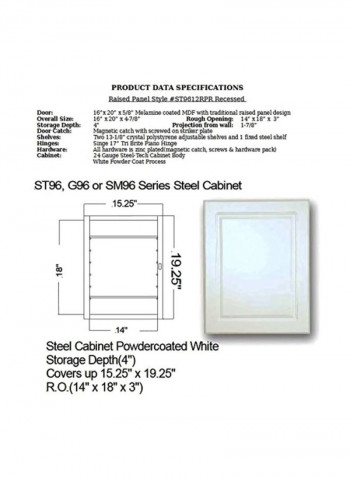 Steel Panel Door Cabinet White