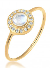 Diamond Moonstone 585 Yellow Gold Ring