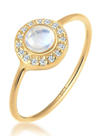 Diamond Moonstone 585 Yellow Gold Ring