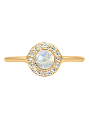 Diamond Moonstone 585 Yellow Gold Ring