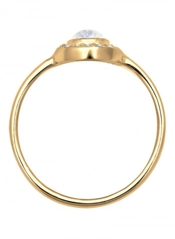 Diamond Moonstone 585 Yellow Gold Ring