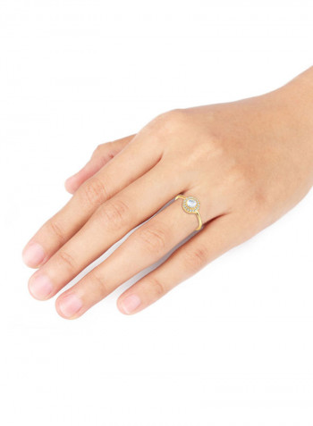 Diamond Moonstone 585 Yellow Gold Ring