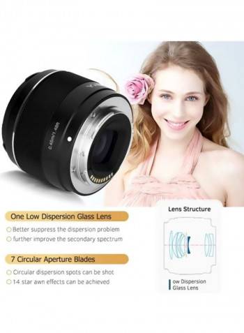 Camera Prime Lens 2.48x2.28inch Black