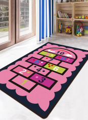 Number Printed Carpet Pink/Black 140x200centimeter