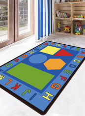 Soft Washable Alphabet Pattern Carpet Multicolour 140x200centimeter