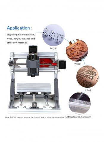 CNC Machine Engraver With Offline Controller Silver/Red 44x17x25centimeter