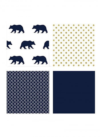 4-Piece Printed Crib Bedding Set