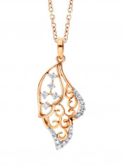 18 Karat Yellow Gold 0.11 Carat Diamond Pendant