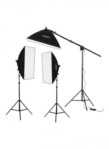 Photography Studio Softbox LED Light Kit Black/White/Silver