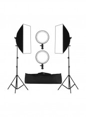 7-Piece Studio Photography Softbox LED Light Kit Black