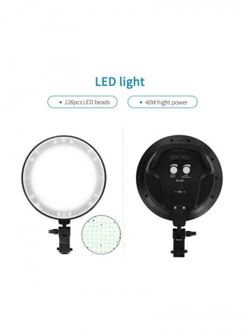 7-Piece Studio Photography Softbox LED Light Kit Black