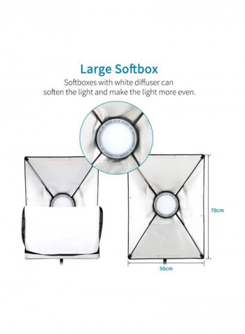 7-Piece Studio Photography Softbox LED Light Kit Black