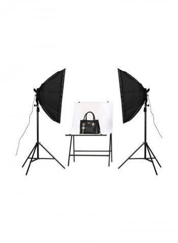 7-Piece Studio Photography Softbox LED Light Kit Black
