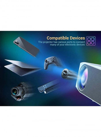 LED Projector 1080p 6800 Lumens Compatible to 300-Inch Screen with 150-Inch Projector Screen PROJ-WO-11-W_SCR-05 White