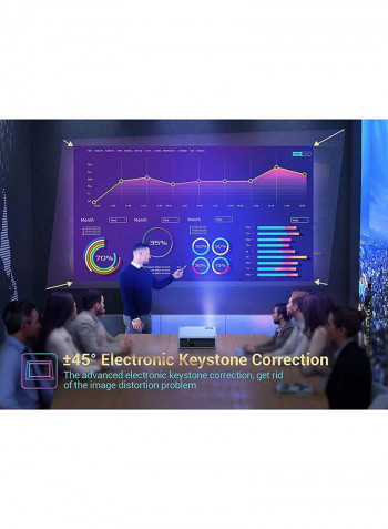 LED Projector 1080p 6800 Lumens Compatible to 300-Inch Screen with 150-Inch Projector Screen PROJ-WO-11-W_SCR-05 White