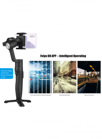3-Axis Handheld Telescopic Pole Stabilizer Black