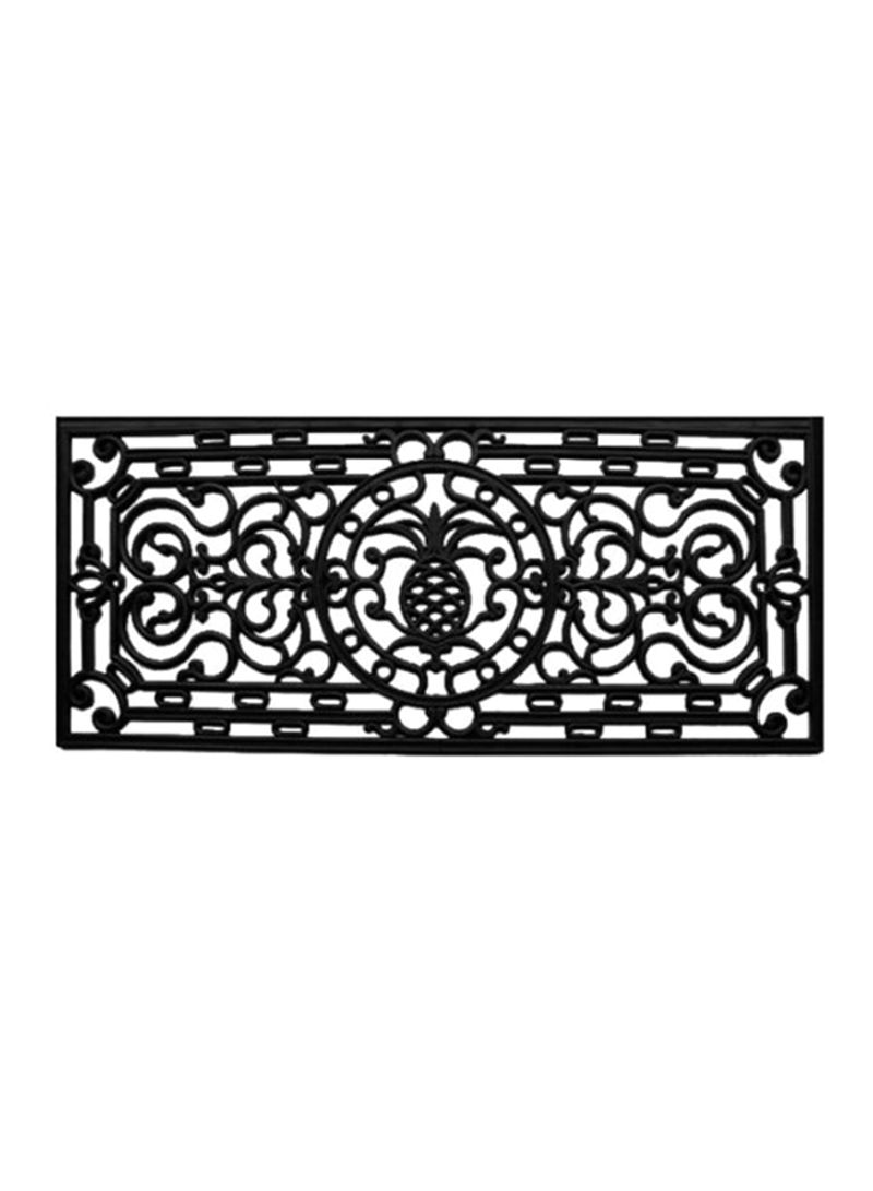 Pineapple Heritage Rubber Doormat Black 0.4X17X41inch