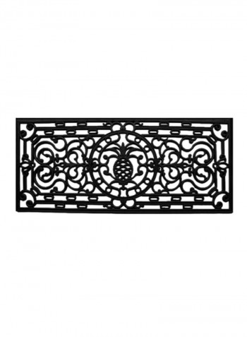 Pineapple Heritage Rubber Doormat Black 0.4X17X41inch