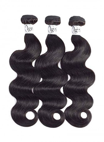 Pack Of 3 Brazilian Remy Hair Extension With Closure Black