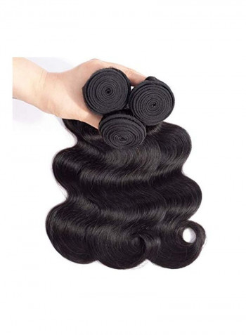 Pack Of 3 Brazilian Remy Hair Extension With Closure Black