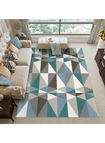 Colour Block Geometry Pattern Floor Mat Multicolour 140x200centimeter