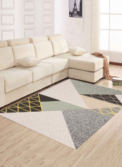 Colour Block Supple Washable Floor Mat Multicolour 140X200centimeter