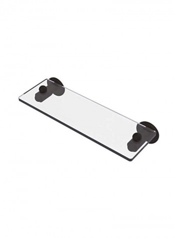 Soho Collection Vanity Beveled Edges Glass Shelf Clear/Black 16inch