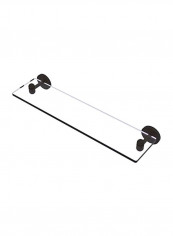 Tango Collection Wall Mounted Glass Shelf Black/Clear 22inch